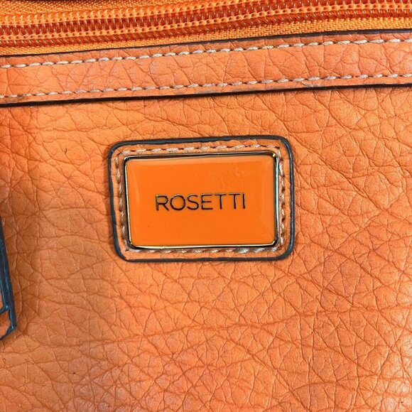 Rosetti Braided Handle Multi-pocket Orange Purse Shoulder Bag - Picture 3 of 10